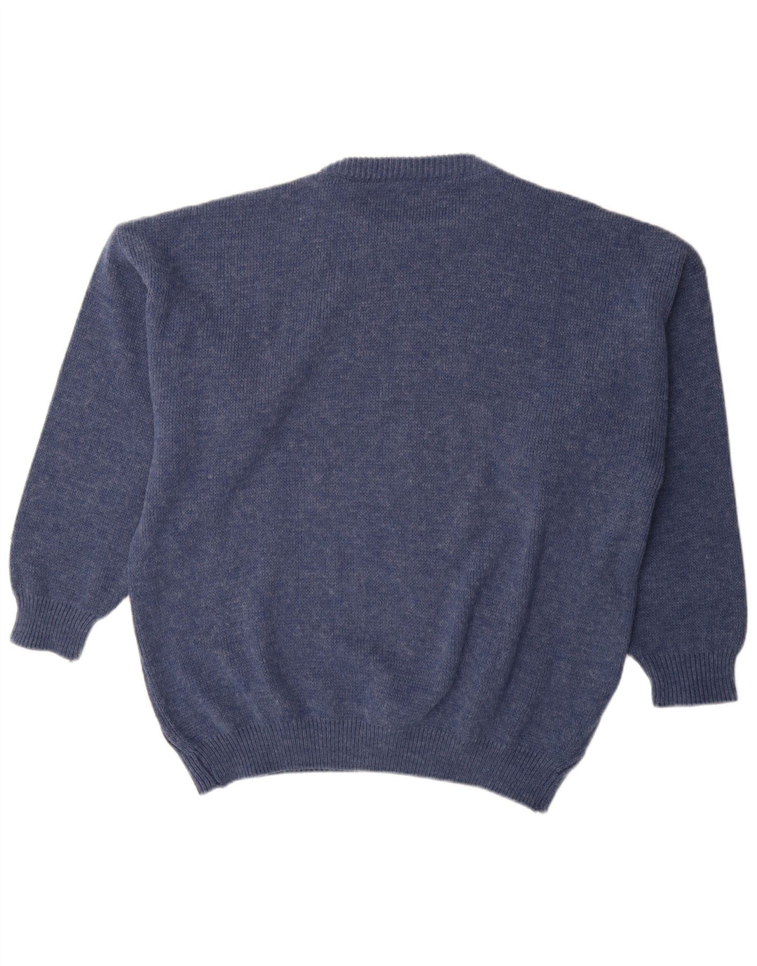Suéter masculino St Moritz com gola redonda e lã azul grande