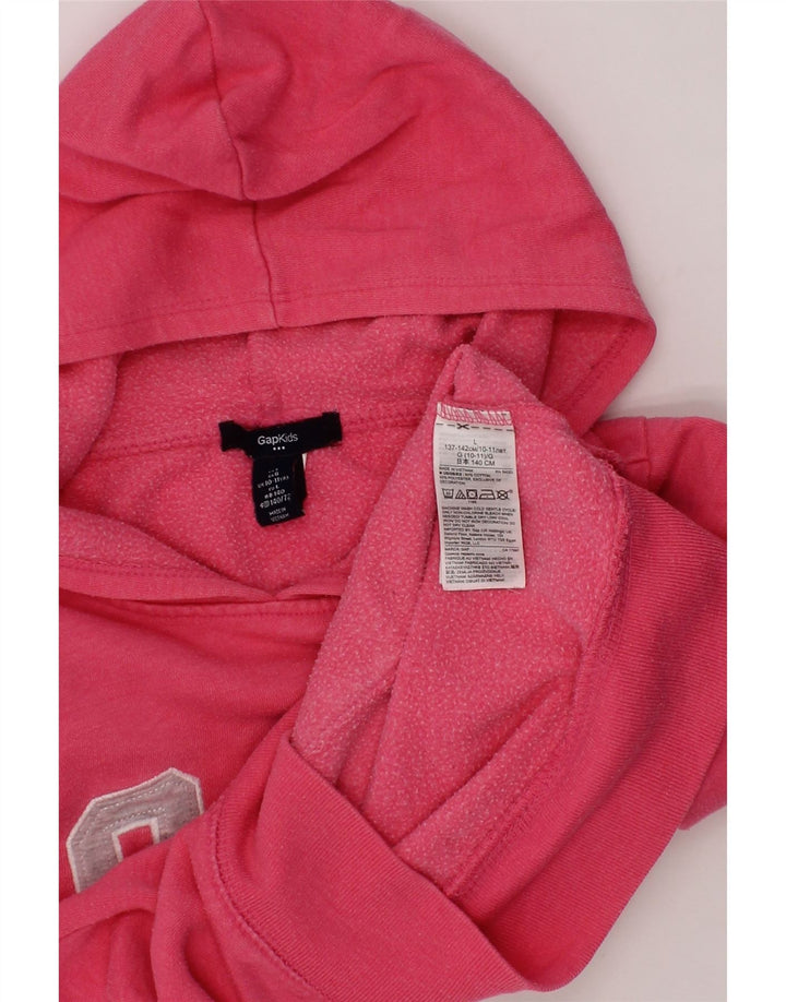 GAP Girls Graphic Hoodie Jumper 10-11 Years Pink Cotton Vintage Gap and Second-Hand Gap from Messina Hembry 