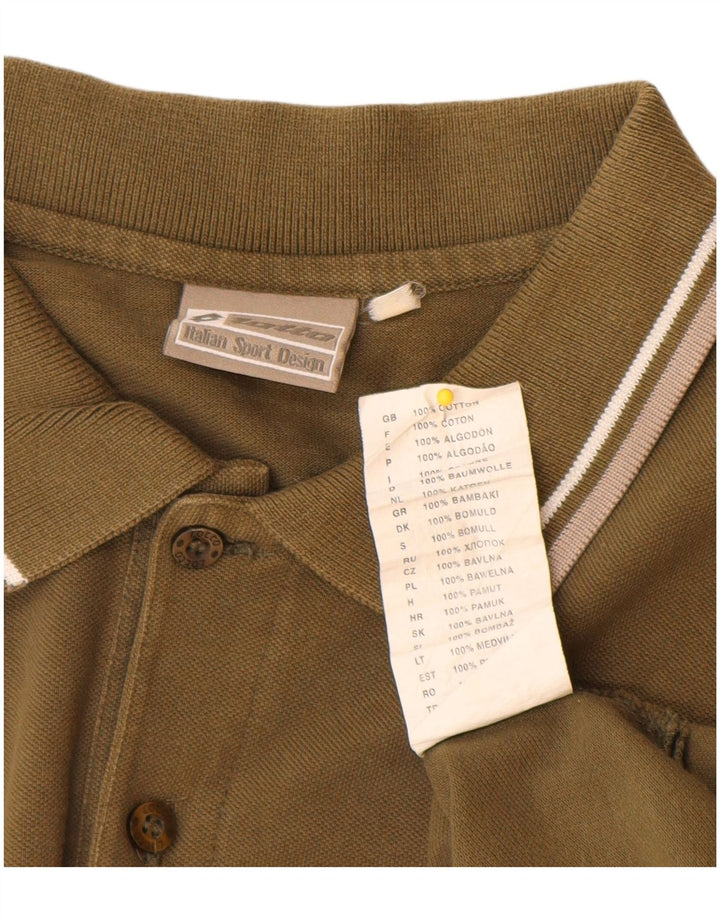 Camisa polo masculina Lotto pequena algodão cáqui