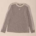 Top feminino Adidas manga comprida UK 12 algodão cinza médio
