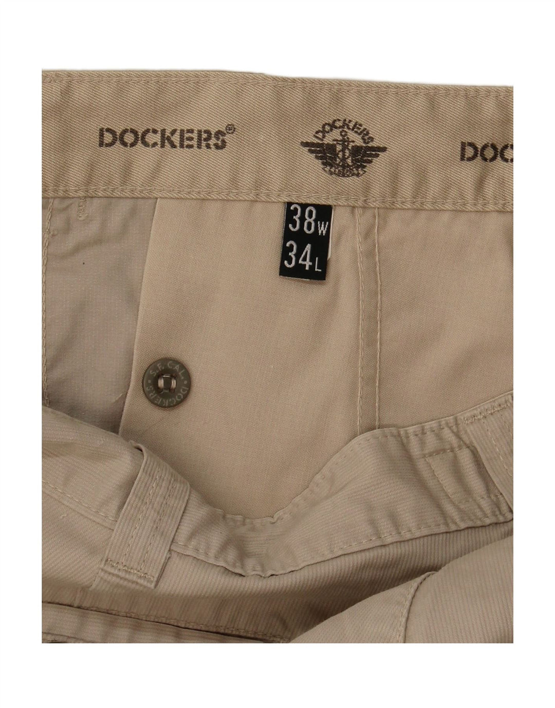 Calça chino reta masculina DOCKERS W38 L31 bege