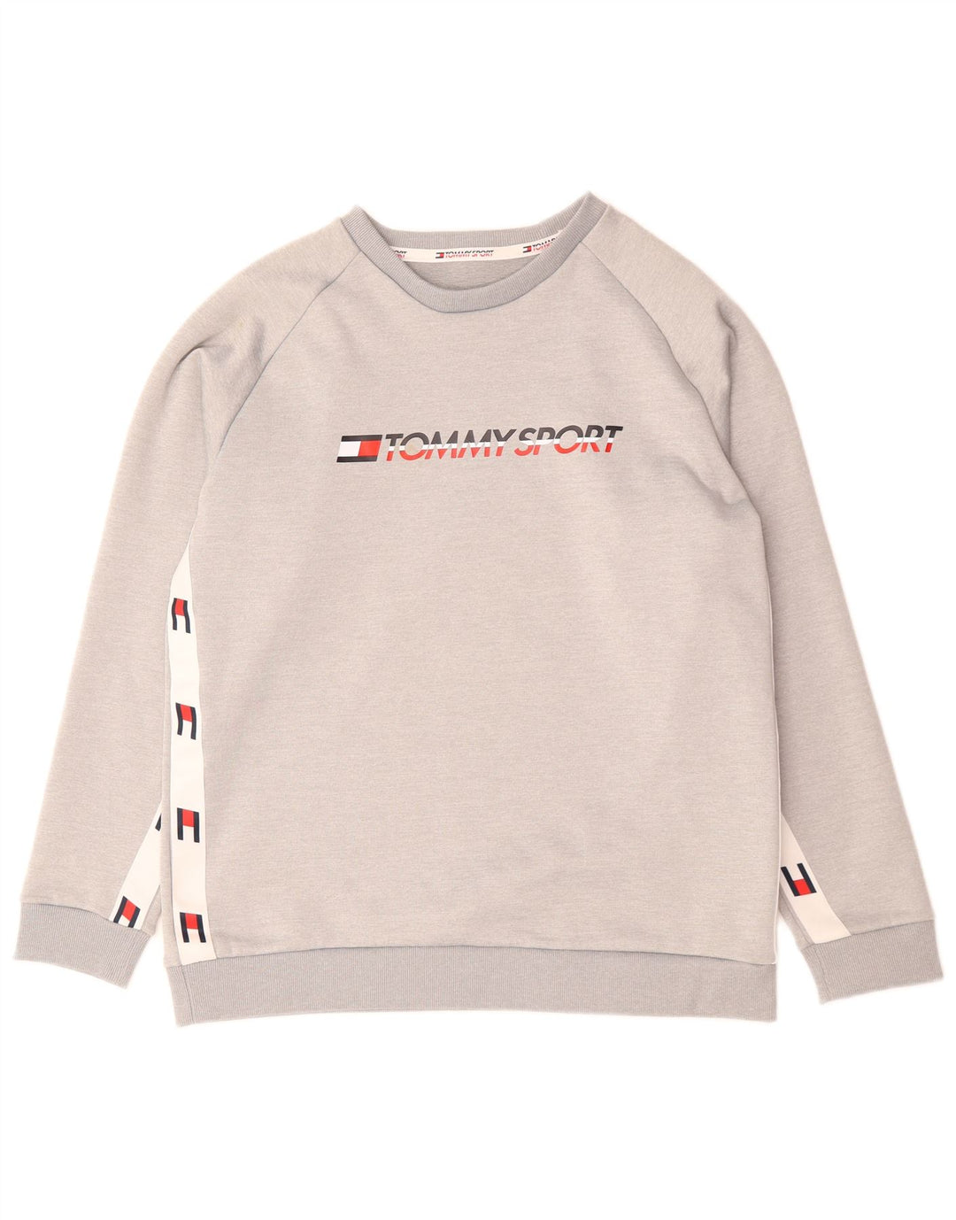 Tommy Hilfiger moletom gráfico masculino jumper poliéster cinza médio