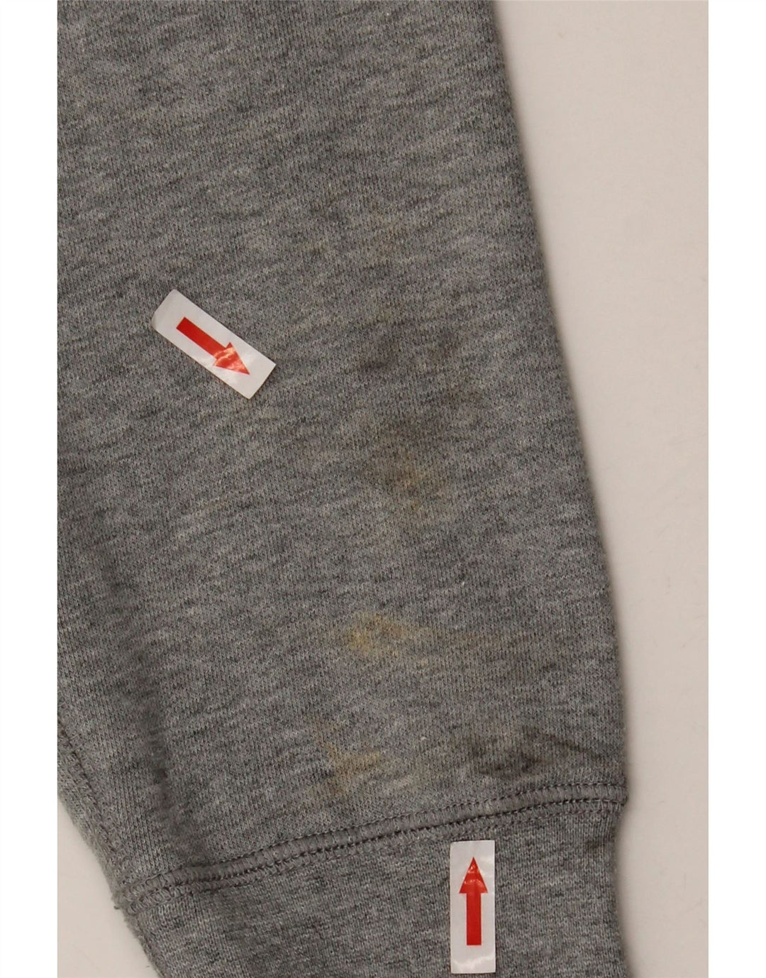 Suéter com capuz gráfico masculino Nike médio cinza algodão manchado