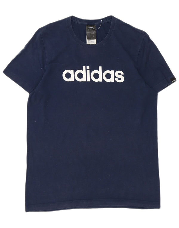 Adidas Mens Graphic T-Shirt Top Pequeno Algodão Azul Marinho