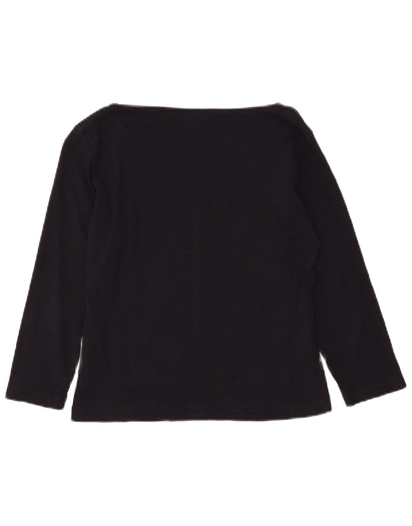 Guess Top curto feminino manga 3/4 Reino Unido 18 XL azul marinho algodão