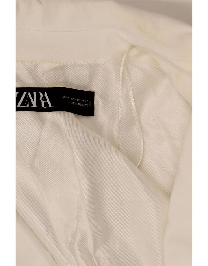 Zara Womens Open Oversized Blazer Jacket UK 6 XS Branco Poliéster