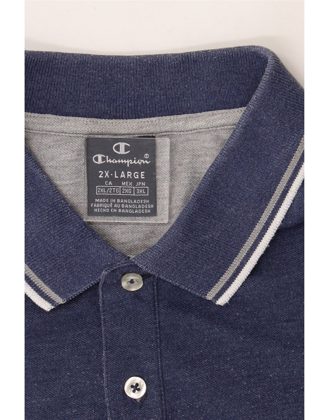 CHAMPION Mens Polo Shirt 2XL Navy Blue Cotton Vintage Champion and Second-Hand Champion from Messina Hembry 