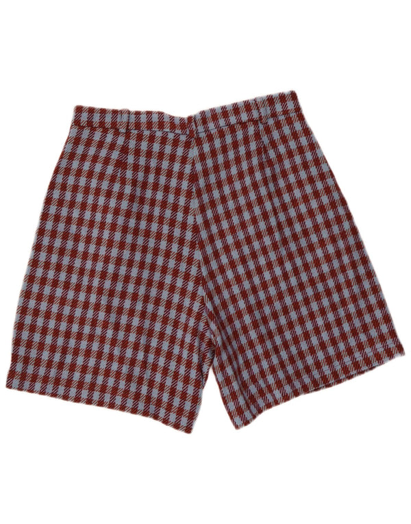 Shorts casuais femininos vintage IT 42 médio W28 Borgonha Houndstooth