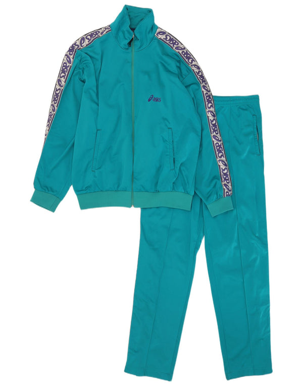 Asics Womens Graphic Full Tracksuit IT 52 Grande bloco colorido azul