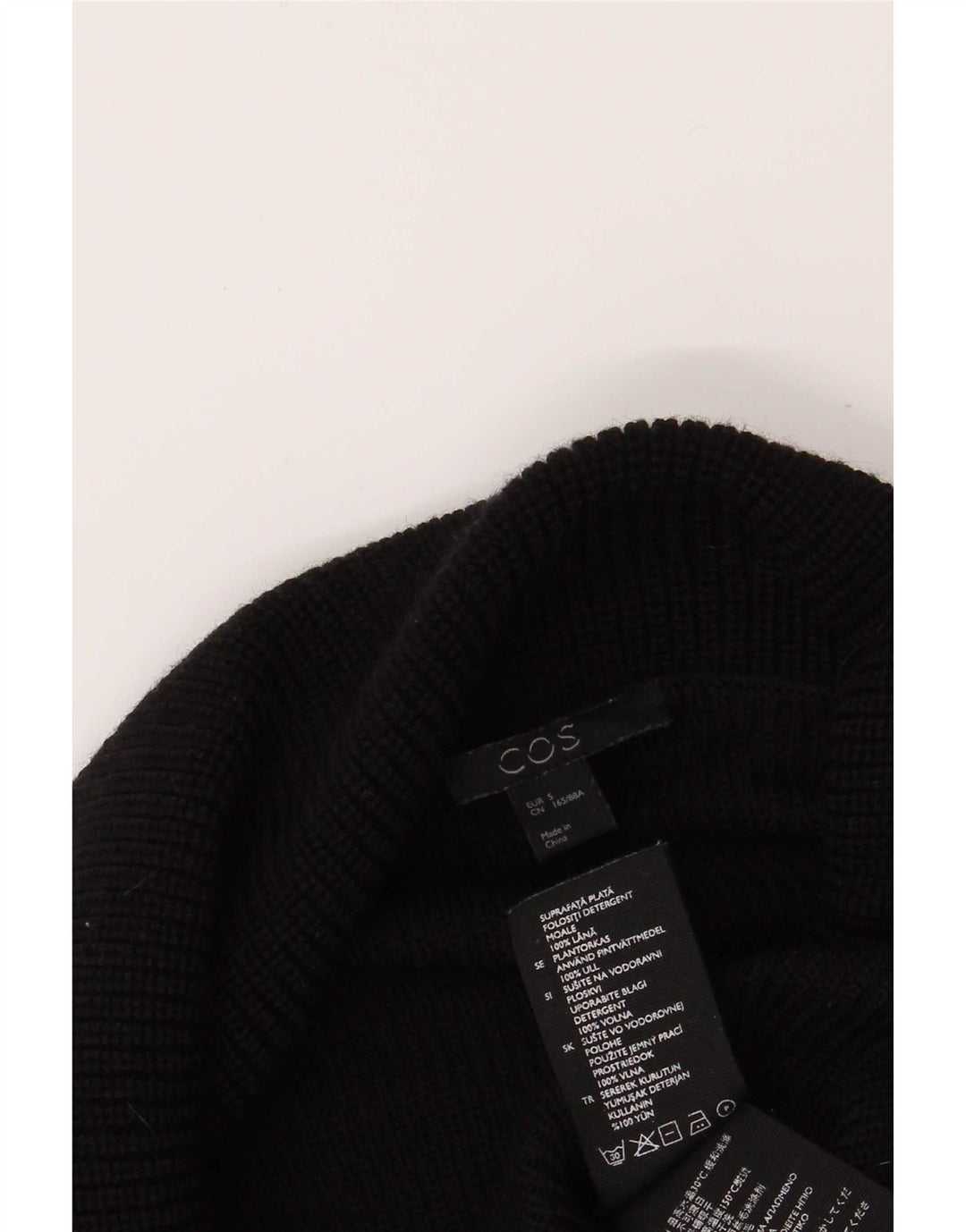 Suéter feminino Cos de grandes dimensões com gola redonda e gola redonda Reino Unido 10 pequeno preto