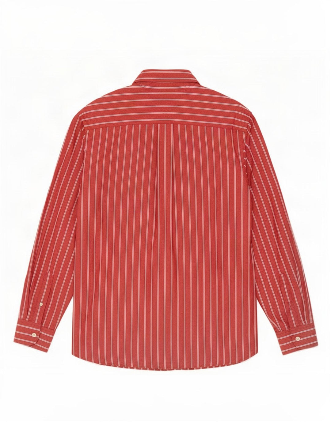 Camisa masculina Tommy Hilfiger média listrada vermelha de algodão