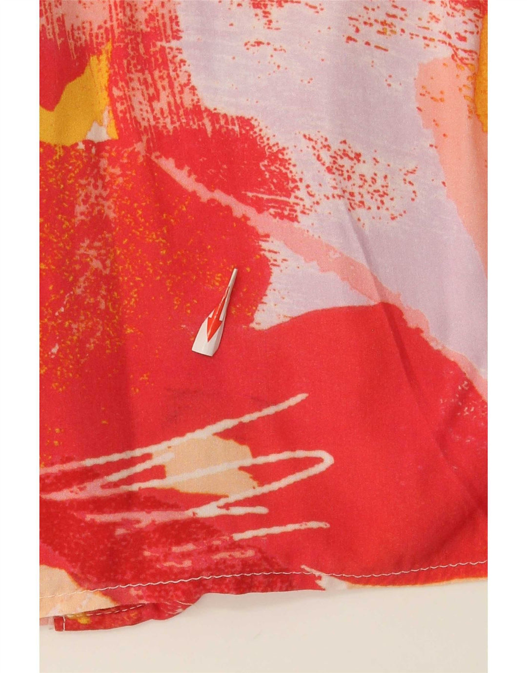 Blusa feminina vintage com estampa abstrata UK 10 pequena multicolorida