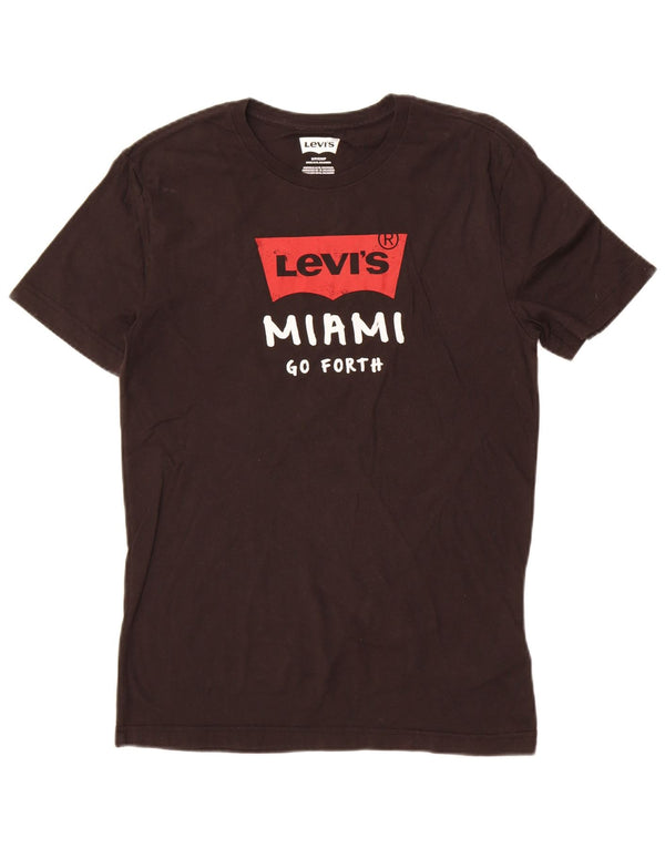 Levi's Mens Miami Graphic T-Shirt Top Small Black Cotton