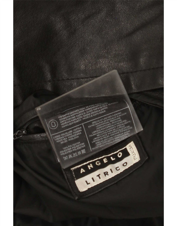 Jaqueta de couro masculina Angelo Litrico UK 38 média preta