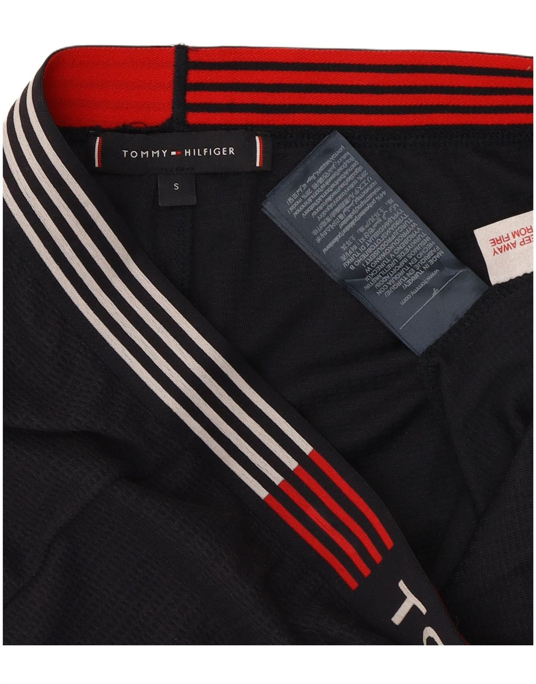 Tommy Hilfiger Mens Graphic Sport Shorts Pequeno Poliéster Azul Marinho
