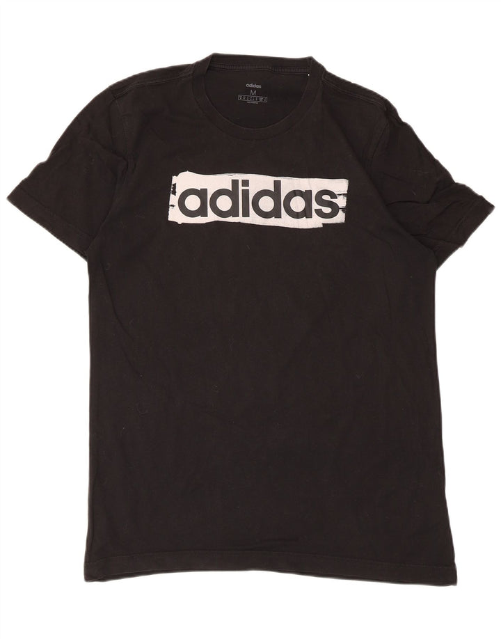 Adidas Mens Graphic T-Shirt Top Médio Algodão Preto