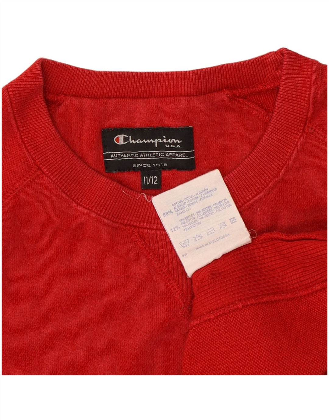 Jumper de moletom gráfico Champion Boys 11-12 anos algodão vermelho