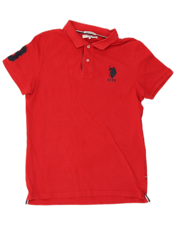 US Polo Assn. Mens Graphic Regular Fit Camisa Algodão Vermelho Médio