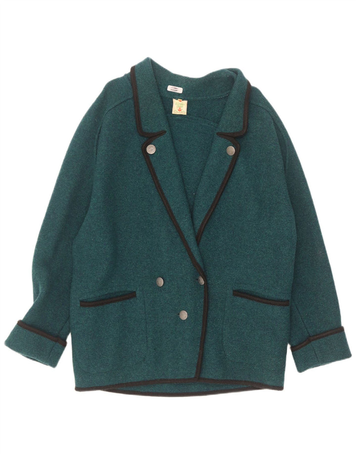 Jaqueta blazer feminina vintage oversized com peito duplo UE 38 verde médio