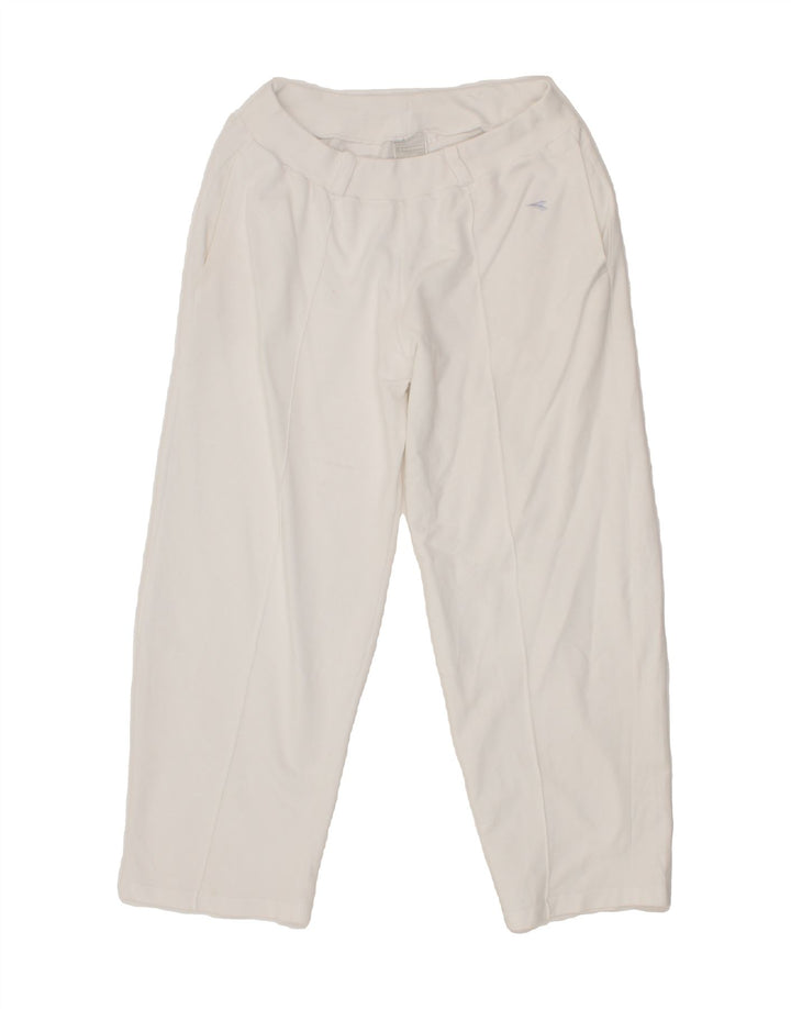 DIADORA Womens Tracksuit Trousers UK 14 Large White Cotton Vintage Diadora and Second-Hand Diadora from Messina Hembry 
