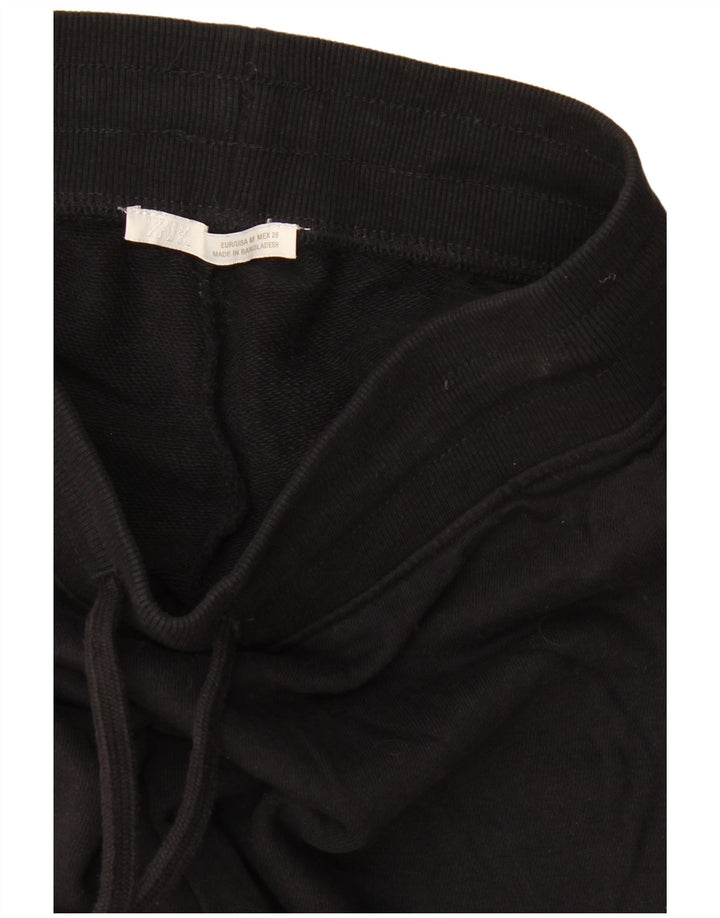Zara Womens Flare Calças de treino Reino Unido 12 Médio Preto