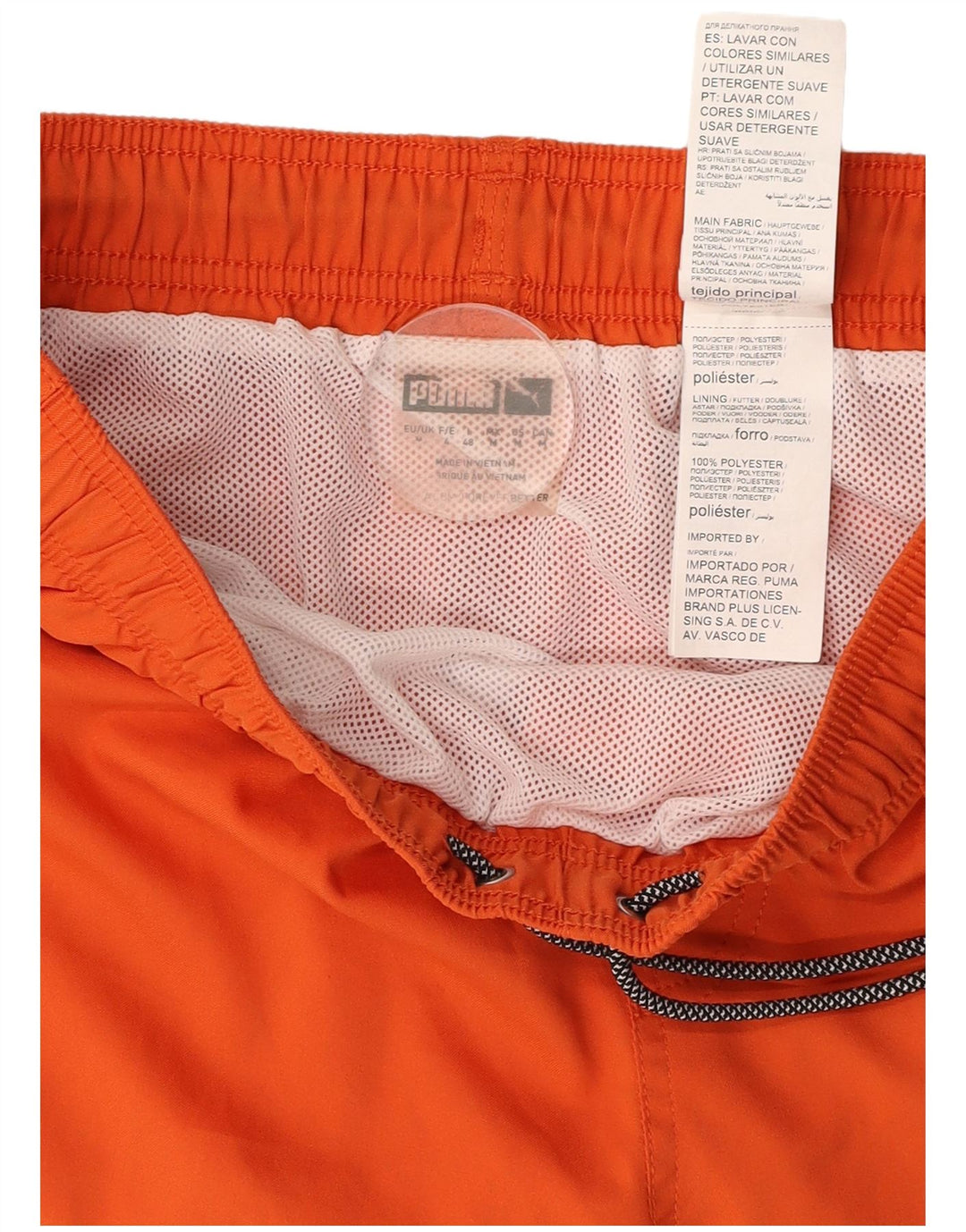 Shorts de natação masculinos PUMA poliéster laranja médio