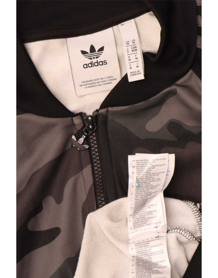 Adidas Mens Treino Top Jaqueta Cinza Médio Camuflagem Poliéster Esportes