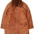 Casaco de couro Sherpa masculino Mirella Reino Unido 44 2XL couro marrom