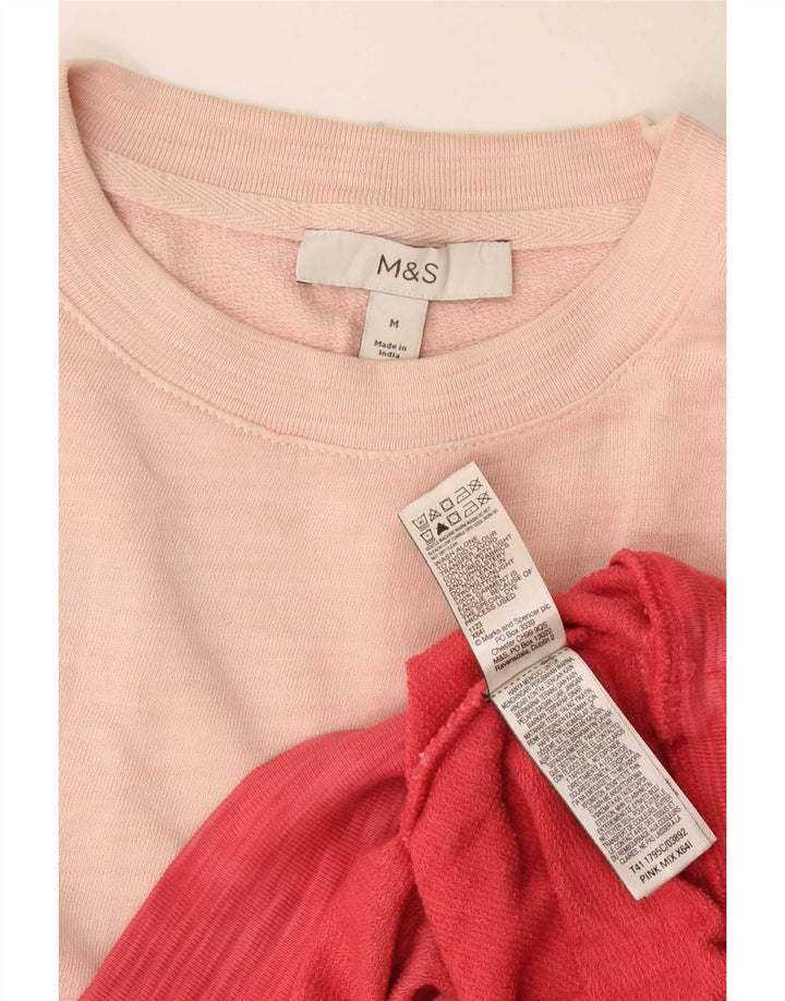 Suéter feminino Marks & Spencer Reino Unido 14 bloco colorido rosa médio
