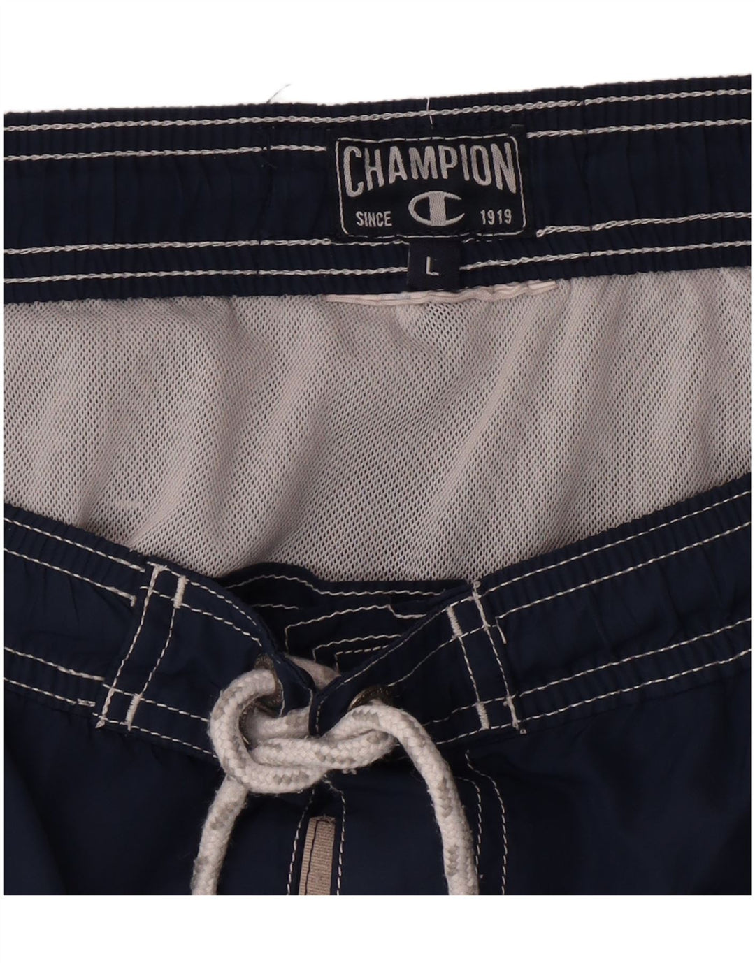 Shorts de natação masculino CHAMPION grande bloco colorido azul marinho