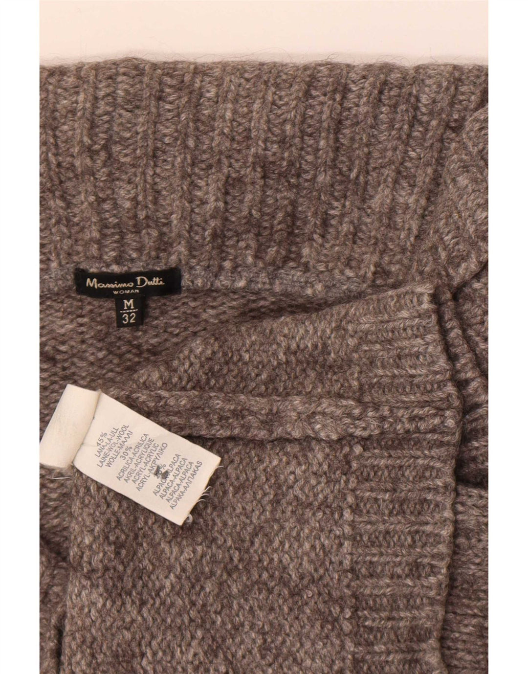 Suéter cardigan feminino Massimo Dutti UK 12 lã cinza médio