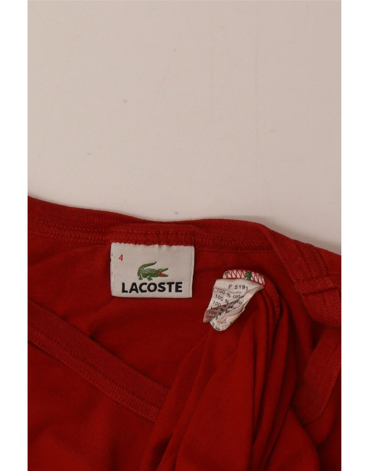 Camiseta masculina Lacoste tamanho superior 4 médio algodão vermelho