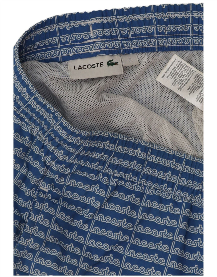 Lacoste Mens Graphic Natação Shorts Tamanho 5 Grande Azul Poliéster