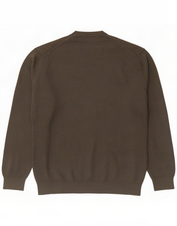 Suéter masculino Massimo Dutti com gola redonda 2XL algodão marrom