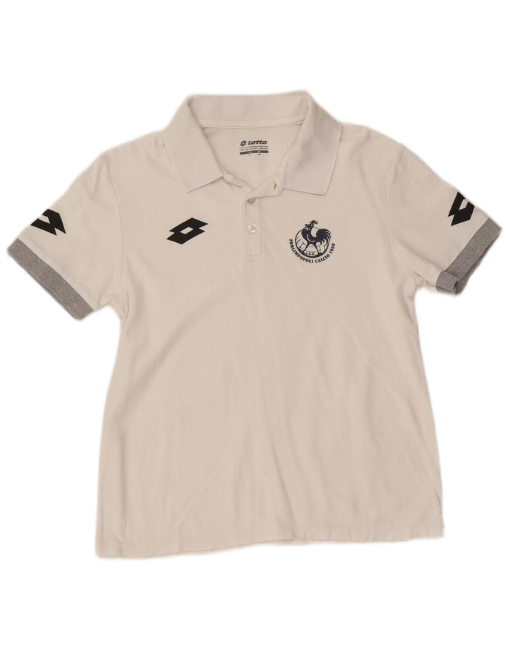 Camisa polo masculina gráfica Lotto médio branco