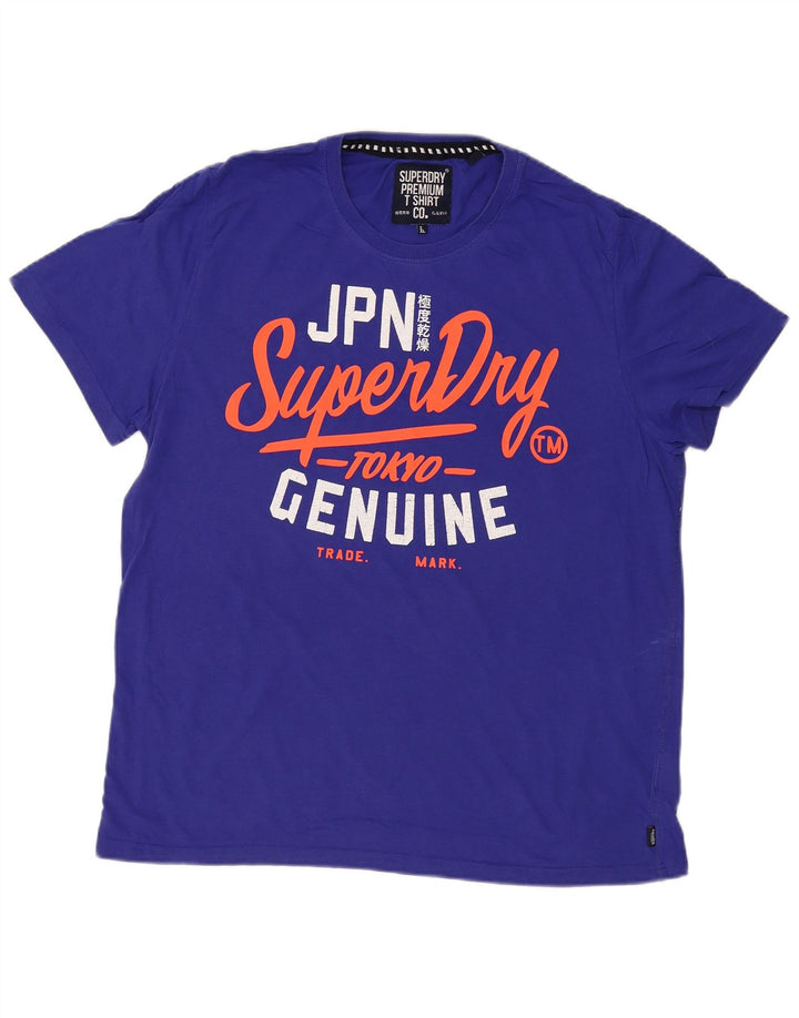 Camiseta gráfica masculina Superdry Top 2XL algodão azul