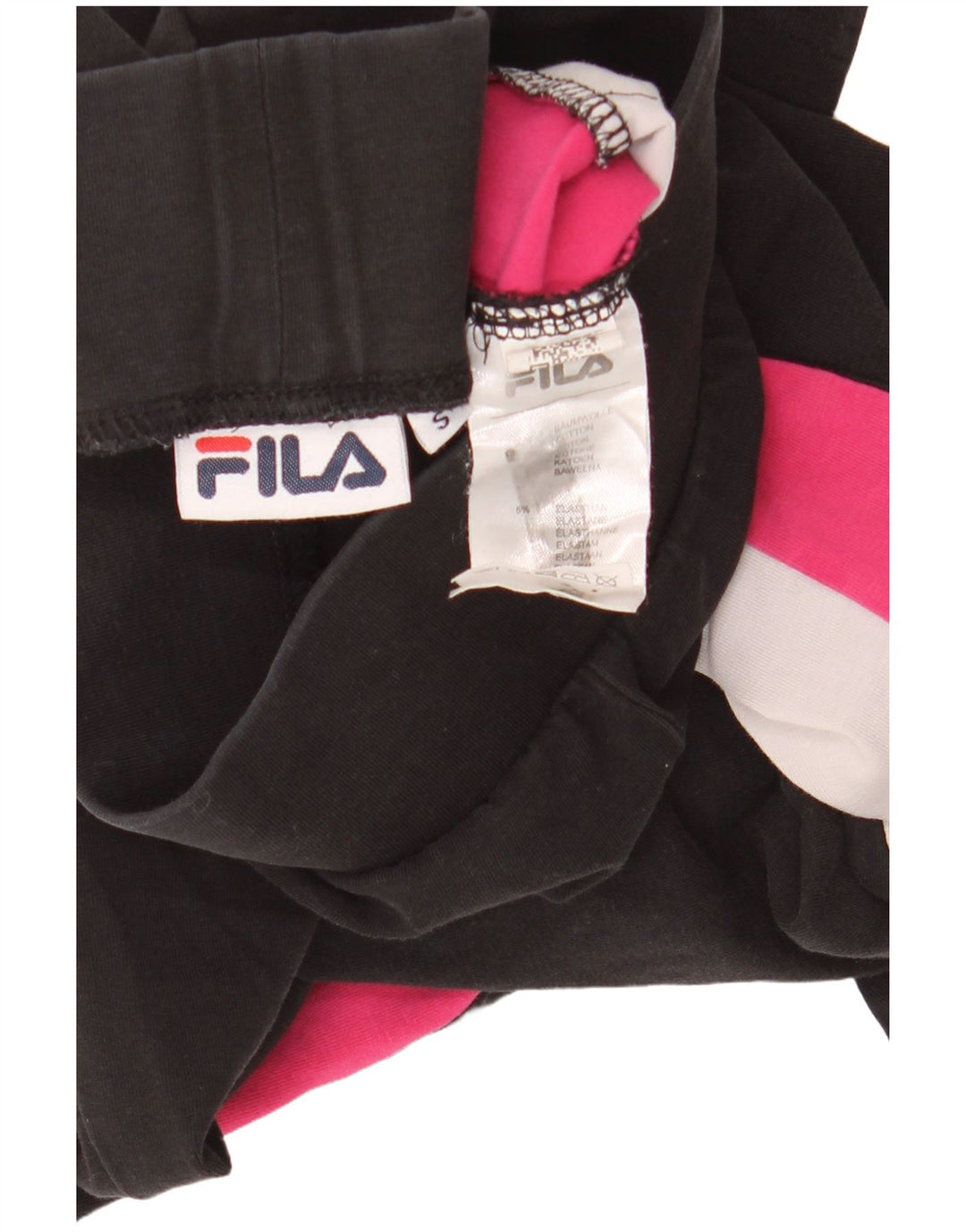 Leggings femininos FILA UK 8 pequeno algodão colorblock preto