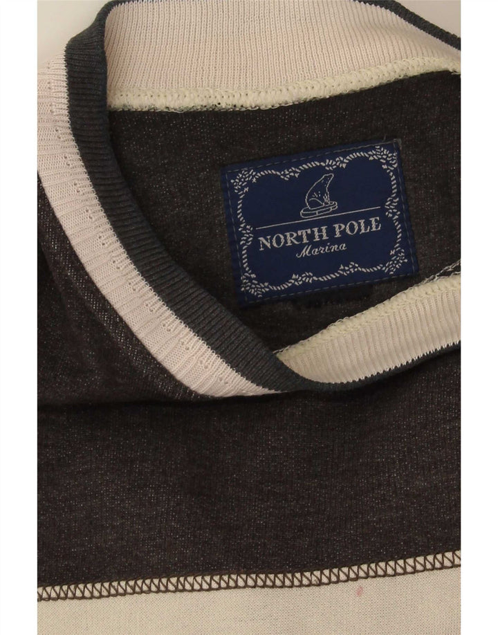 Suéter gráfico masculino North Pole com capuz cinza médio bloco colorido