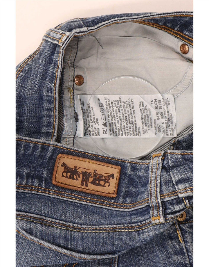 Calça jeans feminina Levi's 571 Slim W30 L31 azul algodão