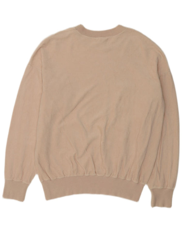 Suéter vintage masculino com gola redonda IT 54 XL bege colorblock algodão