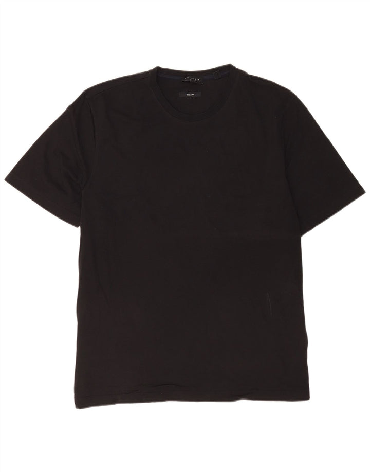 Camiseta masculina regular Ted Baker tamanho superior 4 grande algodão preto