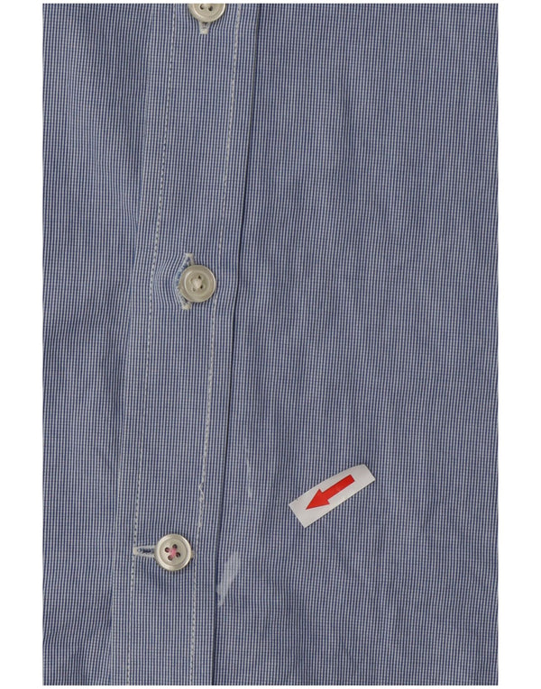 Camisa masculina Superdry algodão xadrez azul médio