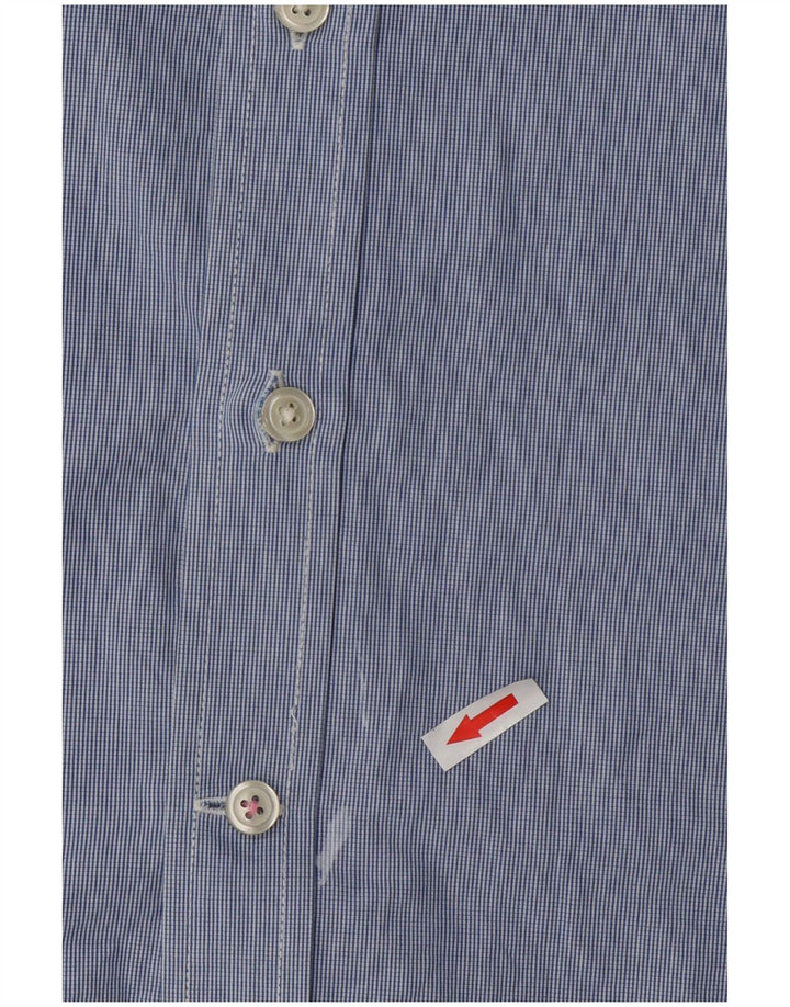 Camisa masculina Superdry algodão xadrez azul médio