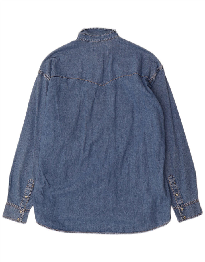 Camisa jeans masculina Lee grande algodão azul
