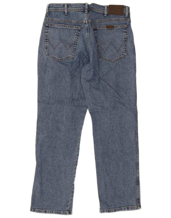 Wrangler Mens Regular Fit Jeans Reta W34 L30 Azul Algodão
