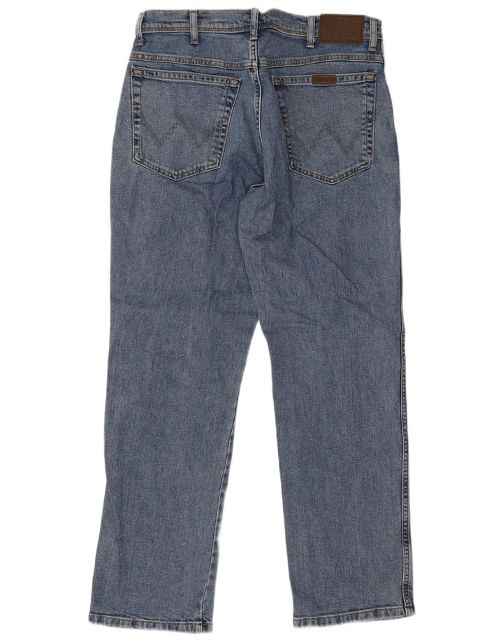 Wrangler Mens Regular Fit Jeans Reta W34 L30 Azul Algodão