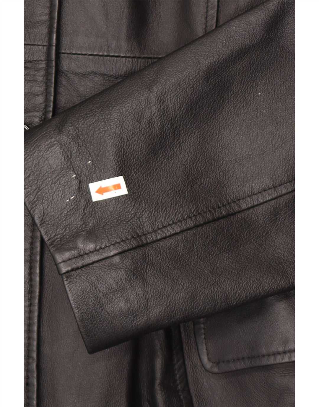 Casaco de couro feminino CAPELLE UK 12 couro preto médio