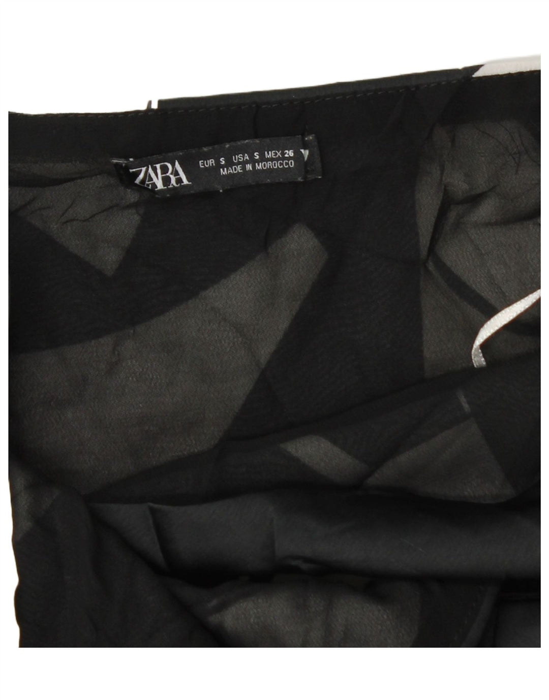 Mini vestido de verão feminino Zara Reino Unido 8 pequeno preto geométrico