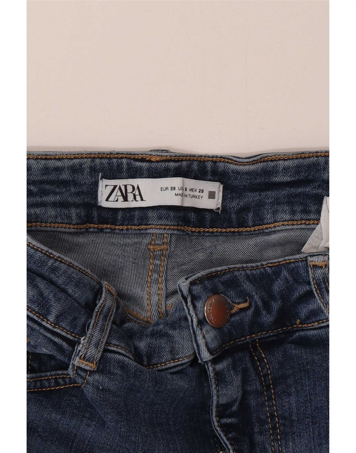 Zara Jeans feminino queimado EU 38 pequeno W28 L32 algodão azul