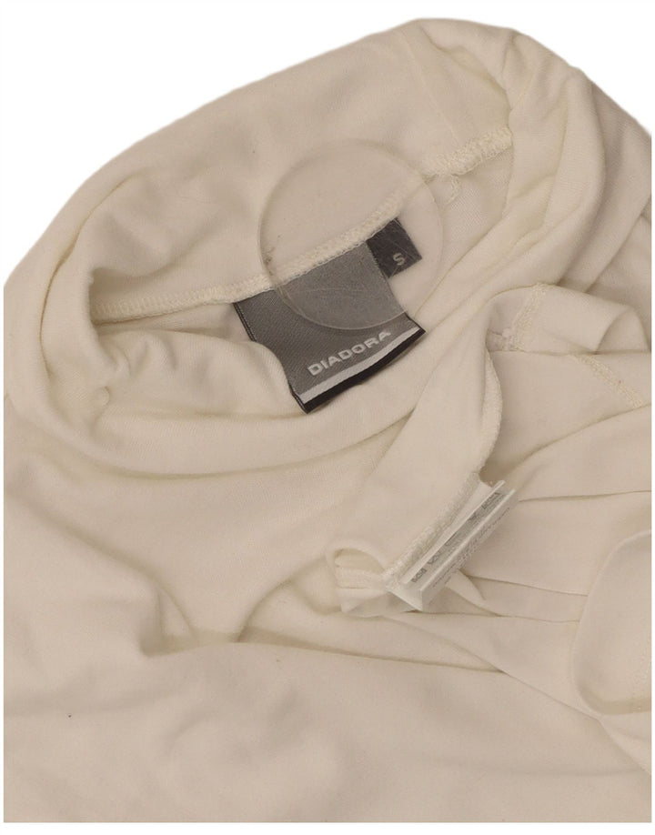 Diadora Mens Top Manga Longa Pequeno Algodão Branco